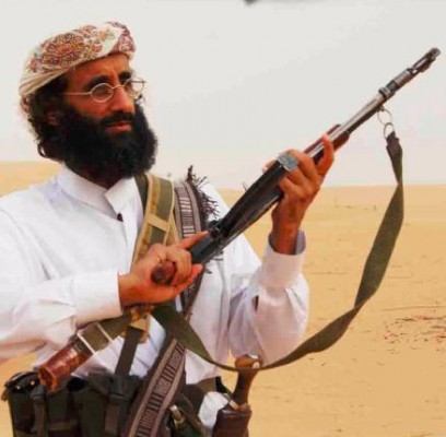 Awlaki posing in combat mode (AQAP Inspire magazine)